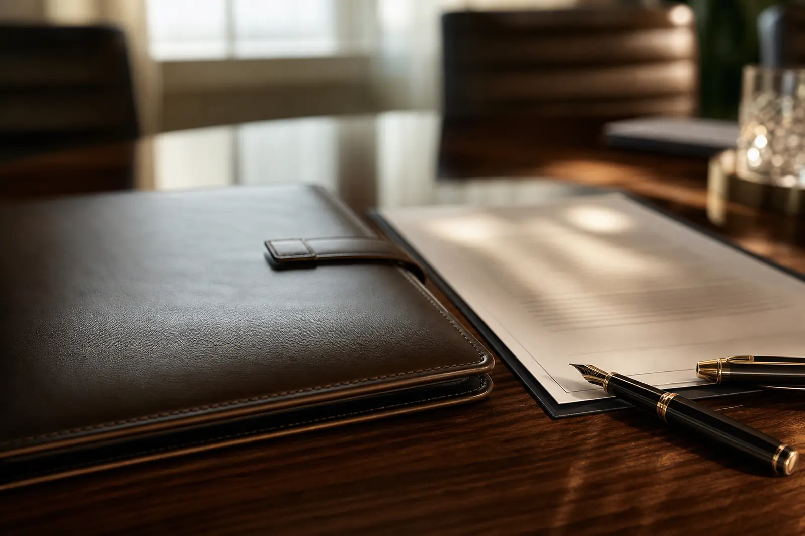 A signed agreement on the table